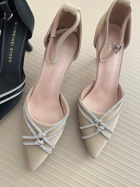 Elegant Rhinestones Decor Party High Heels